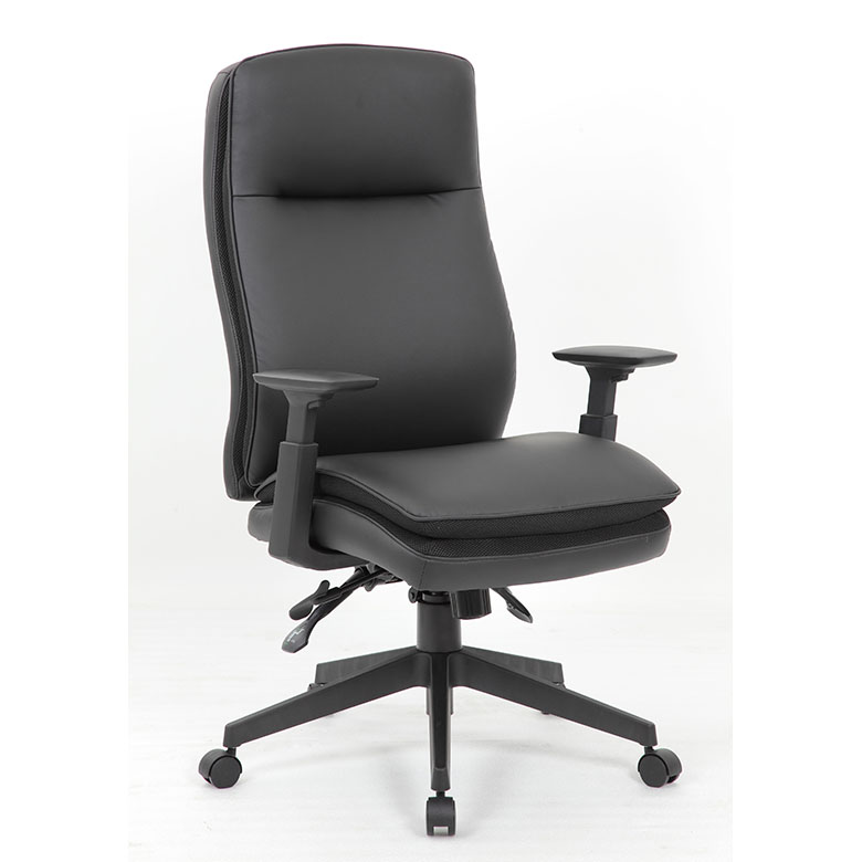 [B730-BK]Silla ejecutiva Boss Caressoft con respaldo alto y brazos ajustables