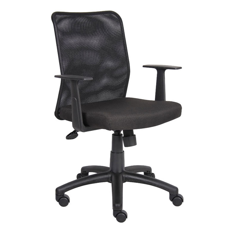 [B6106]Silla de trabajo Boss Budget Mesh con brazos en T