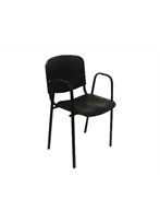 [NOVAISOB]NOVAISO SILLA FIJA DE VISITA EN POLIPROPILENO EN COLOR NEGRO CON ESTRUCTURA METALICA INCLUYE DESCANSA BRAZOS