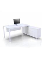 OZ-SL-113-16WT Escritorio Ejecutivo Slimline Blanco con retorno medidas: 62.99" X 62.99" X 29.52" linea AJN™