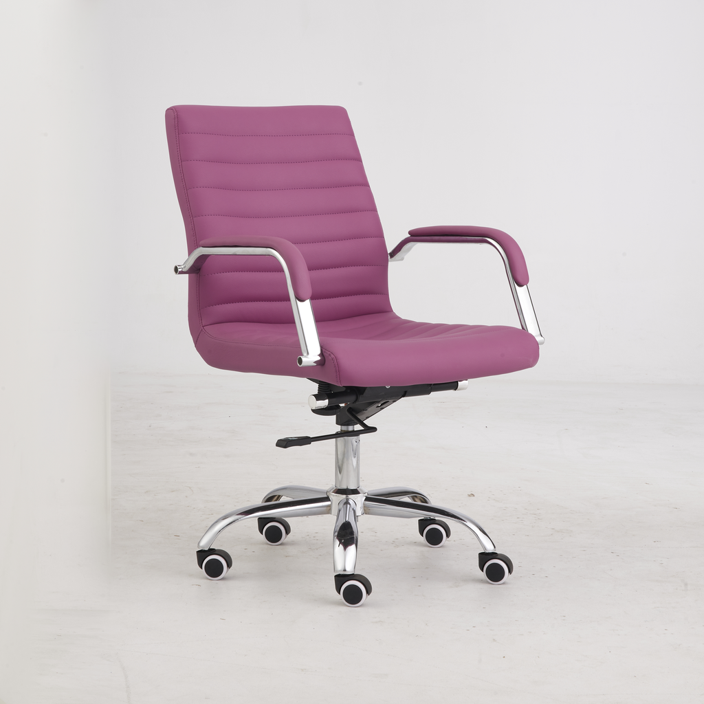 Silla de oficina de cuero morado