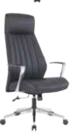 [62200C] [62200C]62200C Silla con respaldo alto color negro base de aluminio