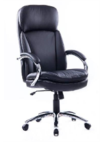 [NF-8926] [NF-8926]Silla ejecutiva con doble respaldo, brazos tipo loop y mecanismo para inclinacion vinil color negro y estructura cromada linea AJN Furniture™