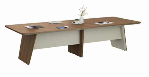 [DG15-C0132] Mesa de sala de juntas rectangular Australian oak / ash gray medidas de 125”x 48” x 29.5” para 8 o 10 personas
