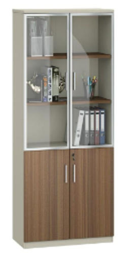 [DG15-S0408] [DG15-S0408]Gabinete con puertas de vidrio templado con sistema de llave puertas inferior color Australian oak/ Ash gray medidas de 36” de ancho x 15” profundidad x 78” alto