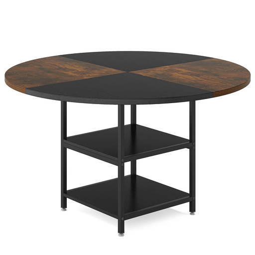 [HOGA-HL034] [HOGA-HL034]Mesa de comedor redonda, mesa de cocina de 47" con estante de almacenamiento