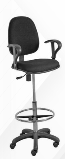 [NF-233-DABAN] [NF-233-DABAN]Silla cajero con aro metalico  en tela color negro con brazos.