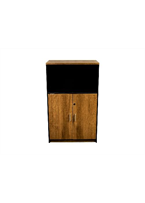 [OZ-1930] OZ-1930 Gabinete con la parte superior descubierta con medidas: 31.49" Ancho X 15.74" Profundidad X 47.24" Altura en tono cafe roble con negro linea AJN™