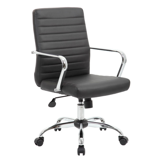 [B436C-CP] [B436C-CP]Silla operativa Boss Retro con brazos fijos cromados