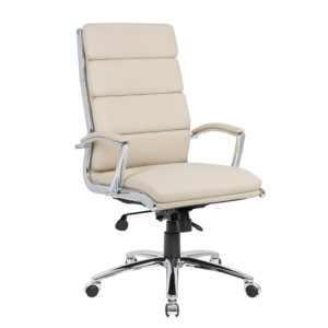 Silla Boss Executive CaressoftPlus con acabado de metal cromado